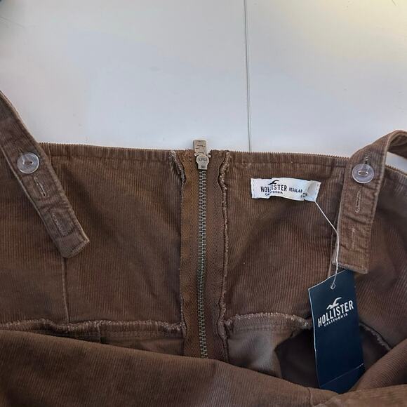 Hollister NWT Brown Corduroy Sleeveless Mini Dress Jumper Size L Preppy Academia - Picture 8 of 9